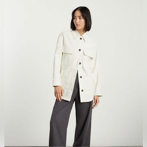 Everlane NWT Oversized Long Sleeve Button Up Minimalist Shirt Jacket Shaket XS - Picture 1 of 10